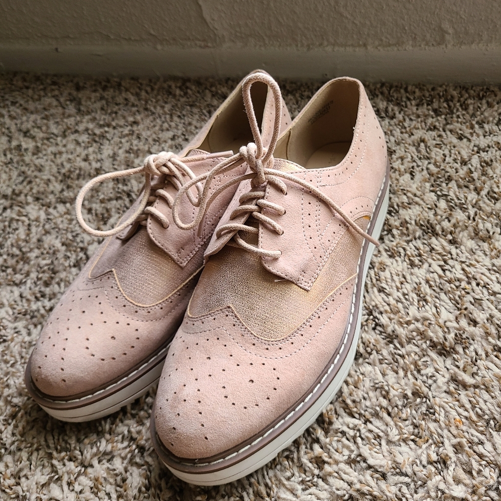pink powder mini platform shoes